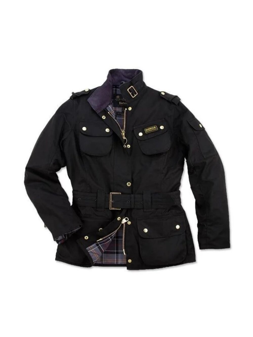 Barbour Women's Waxed International Jacket Black Size US 10